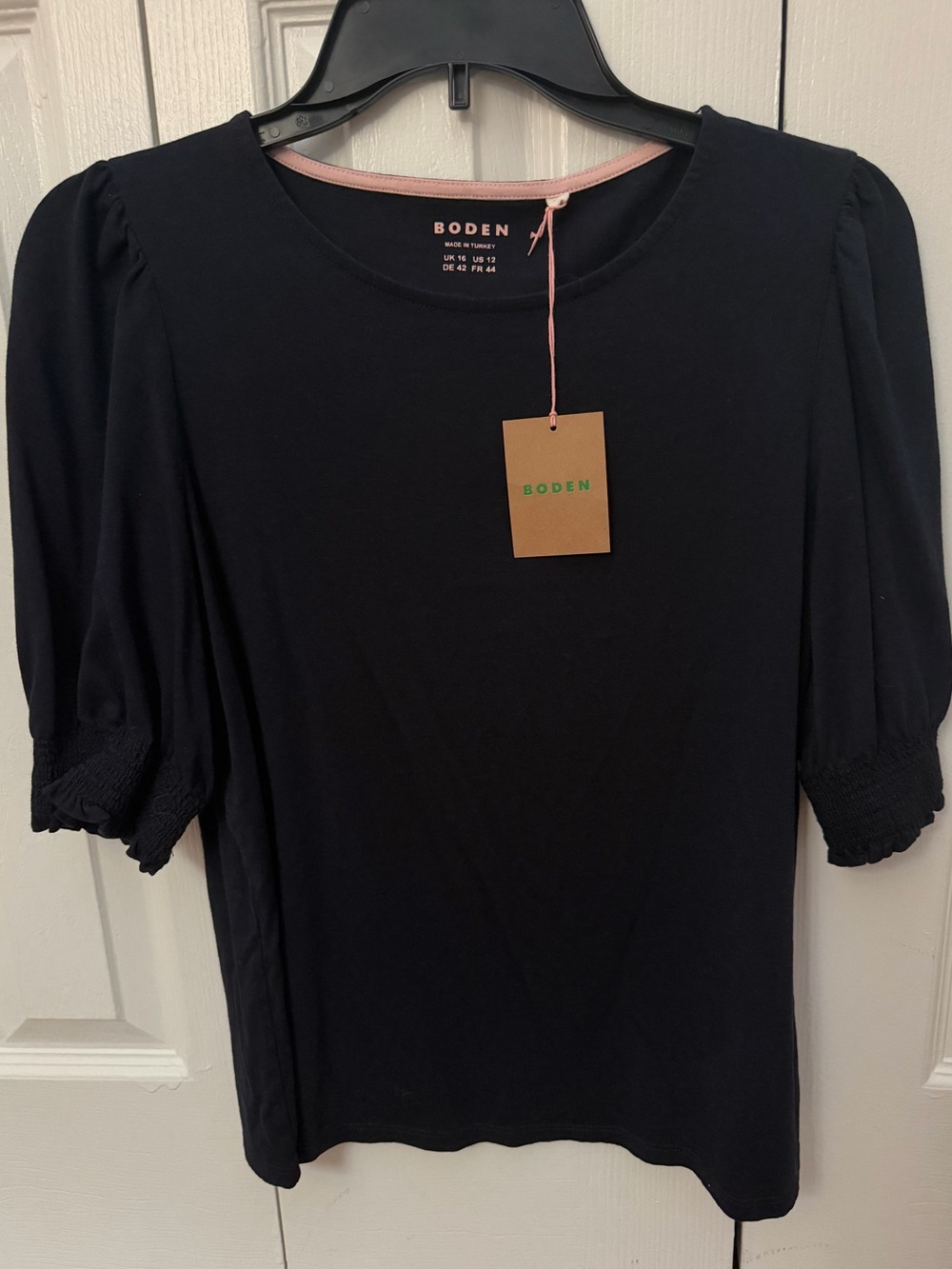 OFFERS WELCOME! Boden Dark Navy Puff Sleeve Top